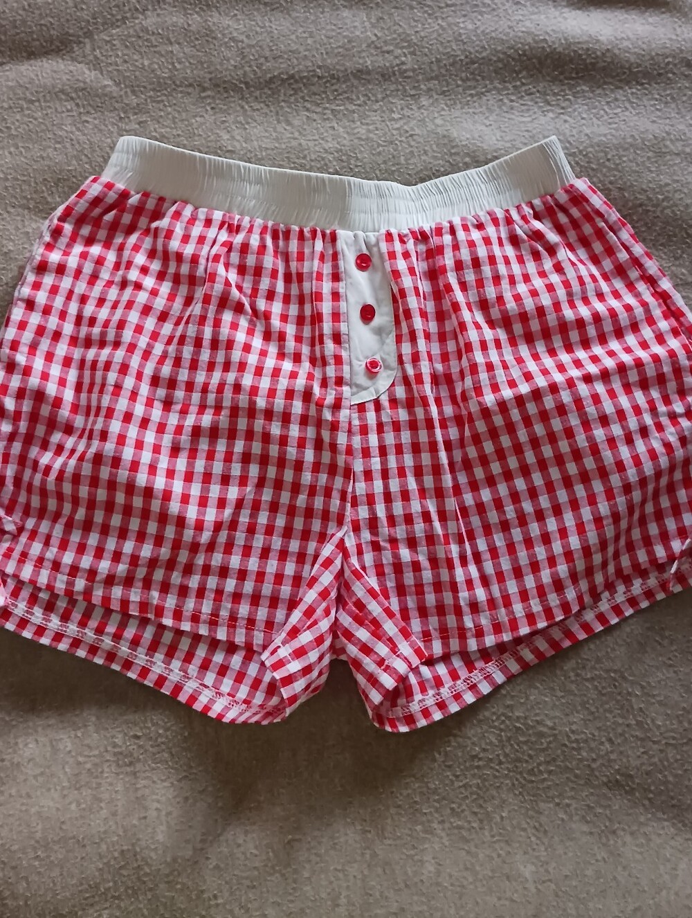 Pretty Garbage Red Gingham Shorts with Button Front - Picture 1 of 5